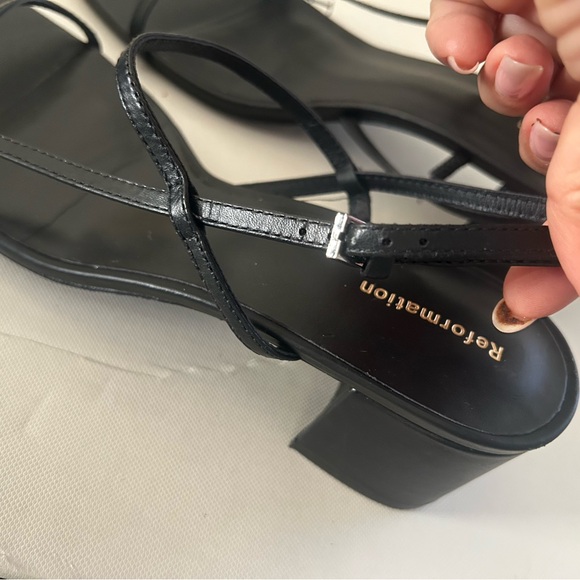 Reformation Black Strappy Heels Size 7.5 - Picture 4 of 9